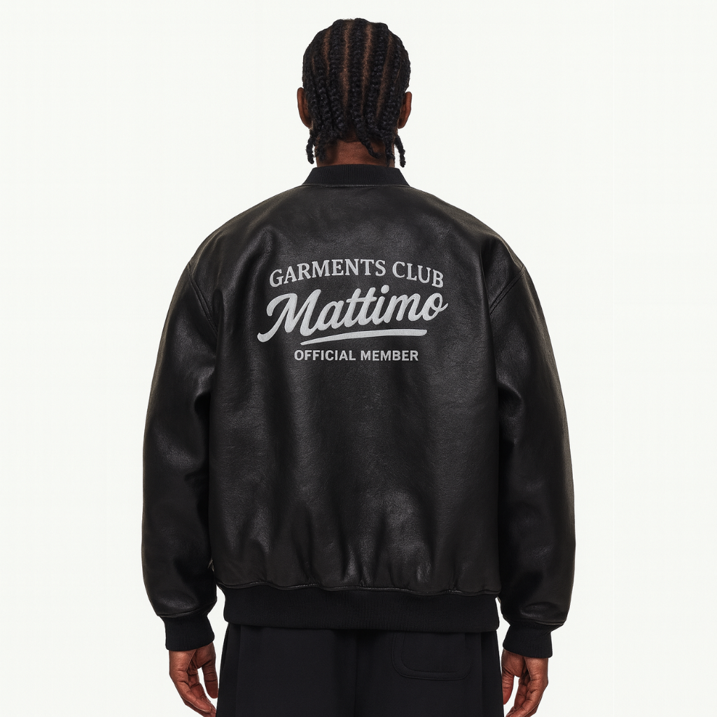 Garments Club Leather Bomber Jacket
